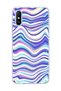 Redmi 9A Compatible Purple Blue Wavy Line Printed Transparent Phone Case