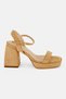 Women Martha Adjustable Buckle Sandal, Beige - 4