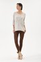 Women's Beige Italian Snowflake Patterned Sequined Lycra Knitwear Sweater 40 - 46 Size - 4