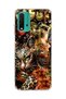 Redmi 9t Compatible Leopard Gold Collage Printed Transparent Phone Case