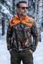 Avcilik Forest Patterned English Setter Printed Orange Detailed Semi-Zipper Winter Sweatshirt - 2