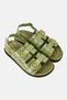 Women Hailey Double Adjustable Buckle Closure Sandals, Olive - 2