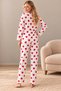 Women's Single Jersey Buttoned Long Sleeve Pajama Set - 3