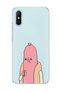 Redmi 9A Compatible Funny Sausage Character Printed Transparent Phone Case