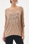 Women's Camel Italian Snowflake Patterned Sequined Lycra Knitwear Sweater 40 - 46 Size - 5