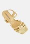 Women Alta Curled Adjustable Buckle Closure Sandals, Gold - 4