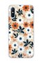 Redmi 9A Compatible Orange White Flower Printed Transparent Phone Case
