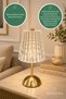 Decorative Led Table Lamp – Spiral Design Transparent Illuminated Lampshade with Gold Base Modern Night Light - 3