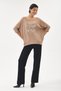 Women's Camel Italian Snowflake Patterned Sequined Lycra Knitwear Sweater 40 - 46 Size - 3