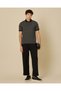 Men Black And Grey Jacquard Polo Shirt - 5