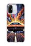 Redmi 12C Compatible Orange Classic Car Printed Transparent Phone Case