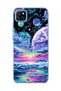 Redmi 9C Compatible Purple Planet Ocean Printed Transparent Phone Case