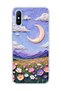 Redmi 9A Compatible Crescent and Flower Field Printed Transparent Phone Case