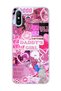 Redmi 9A Compatible Pink Lip Heart Printed Transparent Phone Case