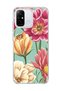 Redmi 12C Compatible Large Flower Mint Green Printed Transparent Phone Case