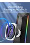 Desktop Speakers, 2.0 Channel PC Computer HiFi Stereo Gaming Speaker withColorful LED Light Modes, E - 4