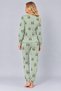 Women's Patterned Crew Neck Long Sleeve Printed Relaxed Cut Pajama Set - 4
