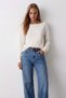 Women's Ecru Boat Neck Blouse with Cuffed Sleeves Alc-X14393