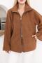 Zippered Lined Teddy Coat - 2