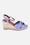 Women Celine Adjustable Buckle Closure Sandals, Blue - 4