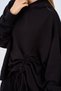 Women's Stitching Detail Hooded Tracksuit Set Black - 5