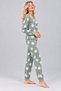 Women's Patterned Crew Neck Long Sleeve Printed Relaxed Cut Pajama Set - 3