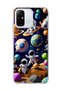 Redmi 12C Compatible Cute Astronaut Planet Printed Transparent Phone Case