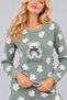 Women's Patterned Crew Neck Long Sleeve Printed Relaxed Cut Pajama Set - 5