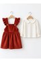 Velvet Ruffle Gilet Muslin Blouse 2-Piece Baby Girl Set - 3