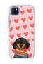 Redmi 9C Compatible Sausage Dog Red Heart Printed Transparent Phone Case