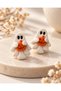 Halloween Ghost and Pumpkin Figured Earrings – Handmade Polymer Clay White Ghost Earrings - 6