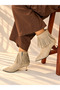 Savanna Vision Mink Suede 5 cm Thin Heel Tassel Detail Women's Boots Botti̇e - 5