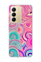 Realme C75 Compatible Pink Turquoise Spiral Printed Transparent Phone Case