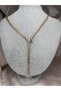 Snake Chain Silver Detailed Adjustable Geometric Figured Long Dangle Y Model Women's Necklace