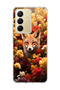 Realme C75 Compatible Transparent Phone Case with Fox and Flowers Print