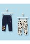 Infant Boys Navy and Cream Mickey Mouse Joggers, (Pack Of 2)