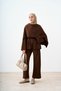 Women's Piping Lace-Up Scarf Suit Brown