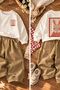 Skateboarder Teddy Bear Printed Sweatshirt and Wide Leg Pants Boys' 2-Piece Set - Ecru - 4