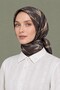 Pure Silk Brush Patterned Scarf - Brown