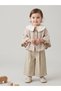 Linen Shirt, Knitwear Cape and Plaid Trousers 3-Piece Girls' Set