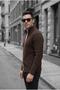 Mx Men's Stand Collar Reversible Zipper Hair Knit Sweater Cardigan - Slim Fit Textured Knitted Jacket - 3