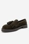 Miliina Green Suede Tasseled Genuine Leather Women's Loafer Shoes - 8