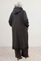 63033 Large Size Zipper Closure Three Thread Cap - Brown - 5