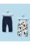 Infant Boys Navy and Cream Mickey Mouse Joggers, (Pack Of 2) - 6