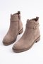 Women's Suede Buckle Zipper Boots Winter Casual Bootie A93Nav - 4