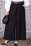 Belted Pocketed Skirt Trousers Black