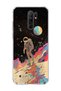 Redmi 9 Compatible Astronaut Space Walk Printed Transparent Phone Case