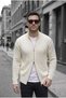 Mx Men's Stand Collar Reversible Zipper Hair Knit Sweater Cardigan - Slim Fit Textured Knitted Jacket