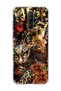Redmi 9 Compatible Leopard Gold Collage Printed Transparent Phone Case