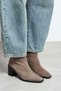 Casey Dark Beige Suede Leather Back Zipper Thick Heel Women's Boots - 7